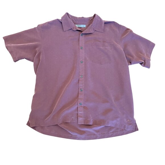 REI Men's Modal Blend Short-Sleeve Button-Up Casual Shirt Size XL Lightweight - Picture 1 of 8